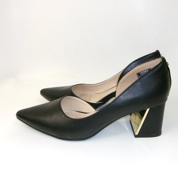 Jones New York Black Candora Block Heels w/ Gold Accents 7.5 - Picture 3 of 6
